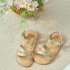 imageOtter MOMO Girls Open Toe Princess Flat Sandals with Comfort Sole Summer SandalsDt07 Gold