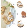 imageOtter MOMO Girls Open Toe Princess Flat Sandals with Comfort Sole Summer SandalsDt07 White