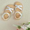imageOtter MOMO Girls Open Toe Princess Flat Sandals with Comfort Sole Summer SandalsDt07 White