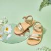 imageOtter MOMO Girls Open Toe Princess Flat Sandals with Comfort Sole Summer SandalsDt08 Gold