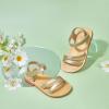imageOtter MOMO Girls Open Toe Princess Flat Sandals with Comfort Sole Summer SandalsDt08 Gold