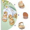 imageOtter MOMO Girls Open Toe Princess Flat Sandals with Comfort Sole Summer SandalsDt08 Gold