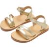 imageOtter MOMO Girls Open Toe Princess Flat Sandals with Comfort Sole Summer SandalsDt08 Gold