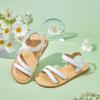 imageOtter MOMO Girls Open Toe Princess Flat Sandals with Comfort Sole Summer SandalsDt08 White