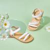 imageOtter MOMO Girls Open Toe Princess Flat Sandals with Comfort Sole Summer SandalsDt08 White