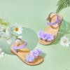 imageOtter MOMO Girls Open Toe Princess Flat Sandals with Comfort Sole Summer SandalsDt09 Purple