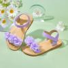 imageOtter MOMO Girls Open Toe Princess Flat Sandals with Comfort Sole Summer SandalsDt09 Purple