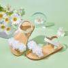 imageOtter MOMO Girls Open Toe Princess Flat Sandals with Comfort Sole Summer SandalsDt09 White