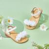 imageOtter MOMO Girls Open Toe Princess Flat Sandals with Comfort Sole Summer SandalsDt09 White