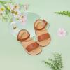 imageOtter MOMO Girls Open Toe Princess Flat Sandals with Comfort Sole Summer SandalsDt10 Brown
