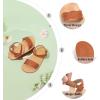 imageOtter MOMO Girls Open Toe Princess Flat Sandals with Comfort Sole Summer SandalsDt10 Brown