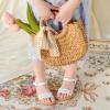 imageOtter MOMO Girls Open Toe Princess Flat Sandals with Comfort Sole Summer SandalsDt10 White