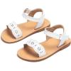 imageOtter MOMO Girls Open Toe Princess Flat Sandals with Comfort Sole Summer SandalsDt10 White