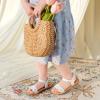 imageOtter MOMO Girls Open Toe Princess Flat Sandals with Comfort Sole Summer SandalsDt10 White