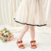 imageOtter MOMO Girls Open Toe Princess Flat Sandals with Comfort Sole Summer SandalsDt11 Brown