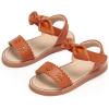 imageOtter MOMO Girls Open Toe Princess Flat Sandals with Comfort Sole Summer SandalsDt11 Brown