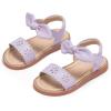 imageOtter MOMO Girls Open Toe Princess Flat Sandals with Comfort Sole Summer SandalsDt11 Purple