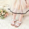 imageOtter MOMO Girls Open Toe Princess Flat Sandals with Comfort Sole Summer SandalsDt11 White