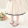 imageOtter MOMO Girls Open Toe Princess Flat Sandals with Comfort Sole Summer SandalsDt11 White