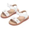imageOtter MOMO Girls Open Toe Princess Flat Sandals with Comfort Sole Summer SandalsDt11 White