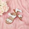 imageOtter MOMO Girls Open Toe Princess Flat Sandals with Comfort Sole Summer SandalsDt11 White