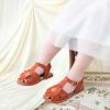 imageOtter MOMO Girls Open Toe Princess Flat Sandals with Comfort Sole Summer SandalsDt12 Brown