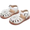 imageOtter MOMO Girls Open Toe Princess Flat Sandals with Comfort Sole Summer SandalsDt12 White