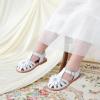 imageOtter MOMO Girls Open Toe Princess Flat Sandals with Comfort Sole Summer SandalsDt12 White