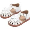 imageOtter MOMO Girls Open Toe Princess Flat Sandals with Comfort Sole Summer SandalsDt13 White