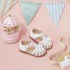 imageOtter MOMO Girls Open Toe Princess Flat Sandals with Comfort Sole Summer SandalsDt13 White