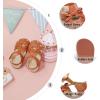imageOtter MOMO Girls Open Toe Princess Flat Sandals with Comfort Sole Summer SandalsDt14 Brown