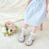 imageOtter MOMO Girls Open Toe Princess Flat Sandals with Comfort Sole Summer SandalsDt14 White