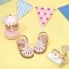 imageOtter MOMO Girls Open Toe Princess Flat Sandals with Comfort Sole Summer SandalsDt15 Pink