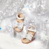 imageOtter MOMO Girls Open Toe Princess Flat Sandals with Comfort Sole Summer SandalsDt16 White