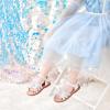 imageOtter MOMO Girls Open Toe Princess Flat Sandals with Comfort Sole Summer SandalsDt16 White
