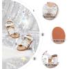 imageOtter MOMO Girls Open Toe Princess Flat Sandals with Comfort Sole Summer SandalsDt16 White