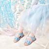 imageOtter MOMO Girls Open Toe Princess Flat Sandals with Comfort Sole Summer SandalsDt17 Blue