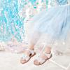 imageOtter MOMO Girls Open Toe Princess Flat Sandals with Comfort Sole Summer SandalsDt17 White