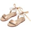 imageOtter MOMO Girls Open Toe Princess Flat Sandals with Comfort Sole Summer SandalsDt18 Champagne