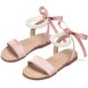 imageOtter MOMO Girls Open Toe Princess Flat Sandals with Comfort Sole Summer SandalsDt18 Pink