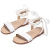 imageOtter MOMO Girls Open Toe Princess Flat Sandals with Comfort Sole Summer SandalsDt18 White