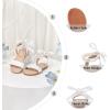 imageOtter MOMO Girls Open Toe Princess Flat Sandals with Comfort Sole Summer SandalsDt18 White