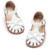 imageOtter MOMO Girls Open Toe Princess Flat Sandals with Comfort Sole Summer SandalsDt13 White