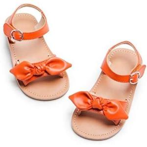 imageOtter MOMO Girls Open Toe Princess Flat Sandals with Comfort Sole Summer SandalsD721brown