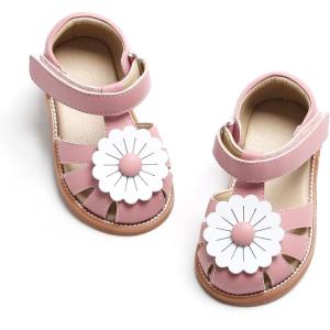 imageOtter MOMO Girls Open Toe Princess Flat Sandals with Comfort Sole Summer SandalsDs05 Pink