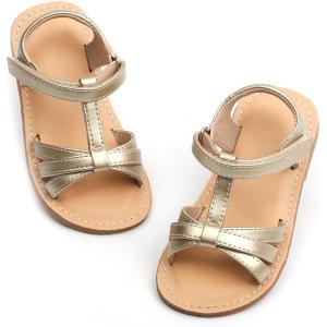 imageOtter MOMO Girls Open Toe Princess Flat Sandals with Comfort Sole Summer SandalsDt03 Gold
