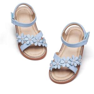 imageOtter MOMO Girls Open Toe Princess Flat Sandals with Comfort Sole Summer SandalsDt05 Blue