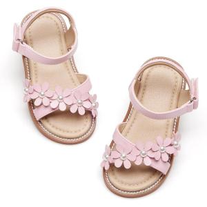 imageOtter MOMO Girls Open Toe Princess Flat Sandals with Comfort Sole Summer SandalsDt05 Pink