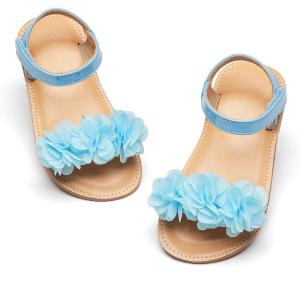 imageOtter MOMO Girls Open Toe Princess Flat Sandals with Comfort Sole Summer SandalsDt09 Blue