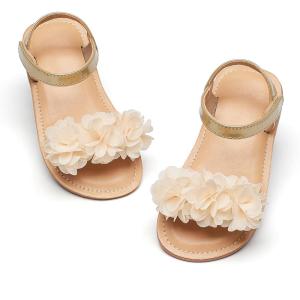 imageOtter MOMO Girls Open Toe Princess Flat Sandals with Comfort Sole Summer SandalsDt09 Gold